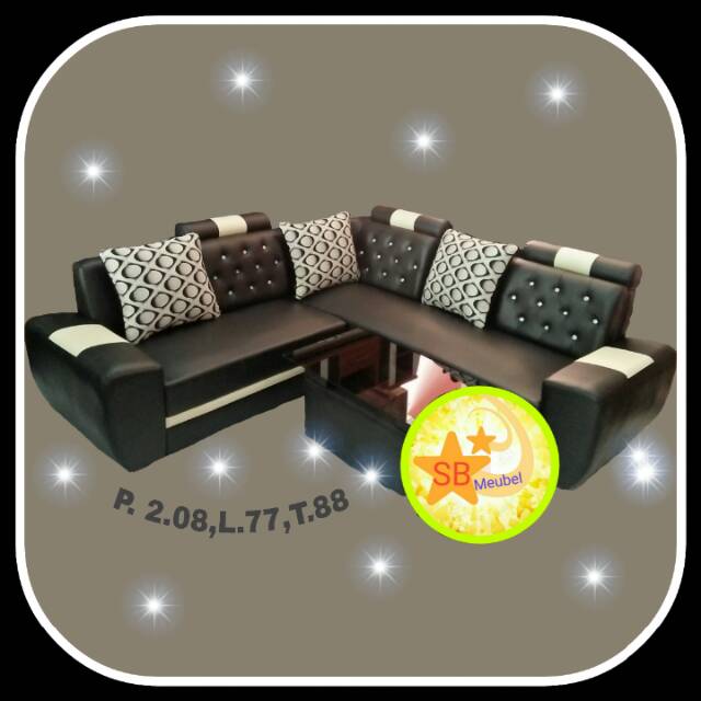 SOFA SUDUT BANDUNG MINIMALIS KLOVER+MEJA