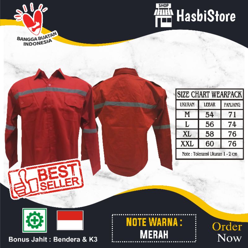 BAJU SAFETY /PROYEK/ TAMBANG WARNA MERAH