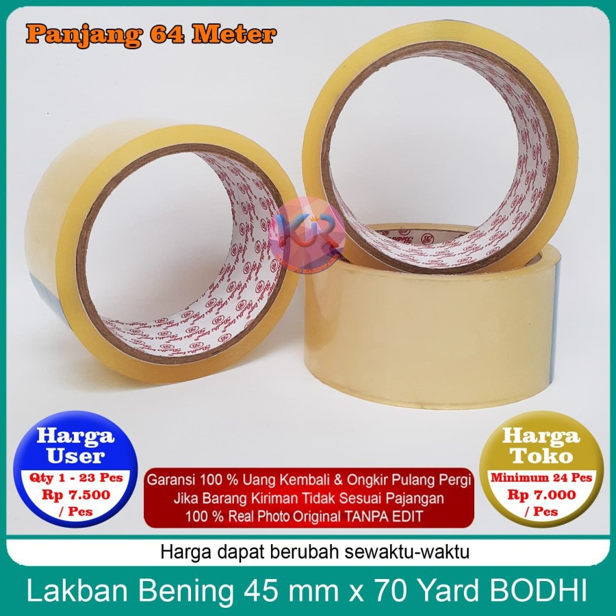 

Lakban Bening 45 mm x 70 yard