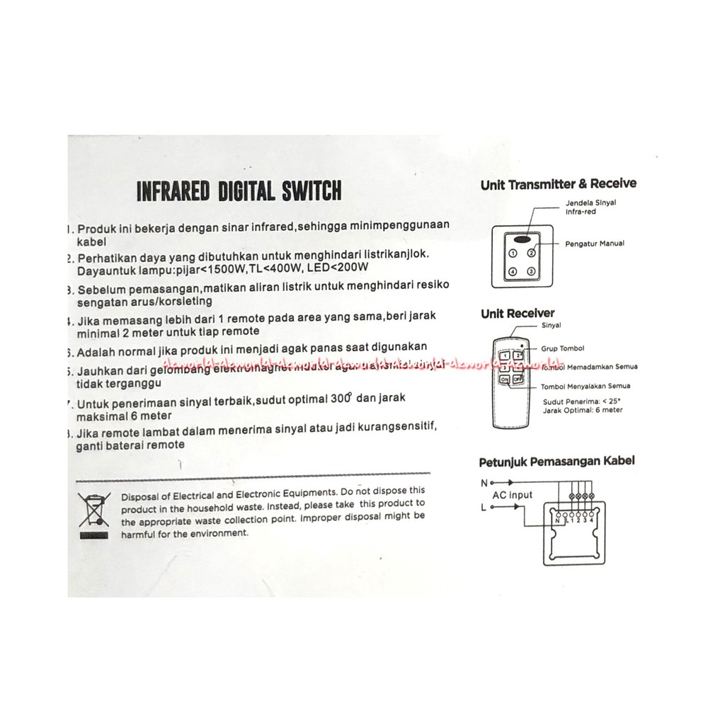 I-Klic Infrared Light Switch Remote Kontrol Digital Infra Red fungsi Timer Iklic Iklik Moztec Remot