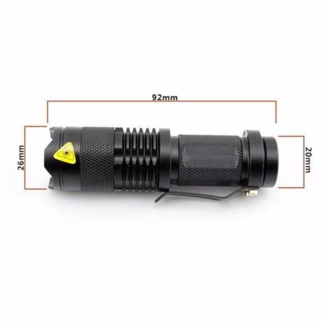 Senter Police LED Senter mini Pocketman LED Flashlight 2000 Lumens waterproof