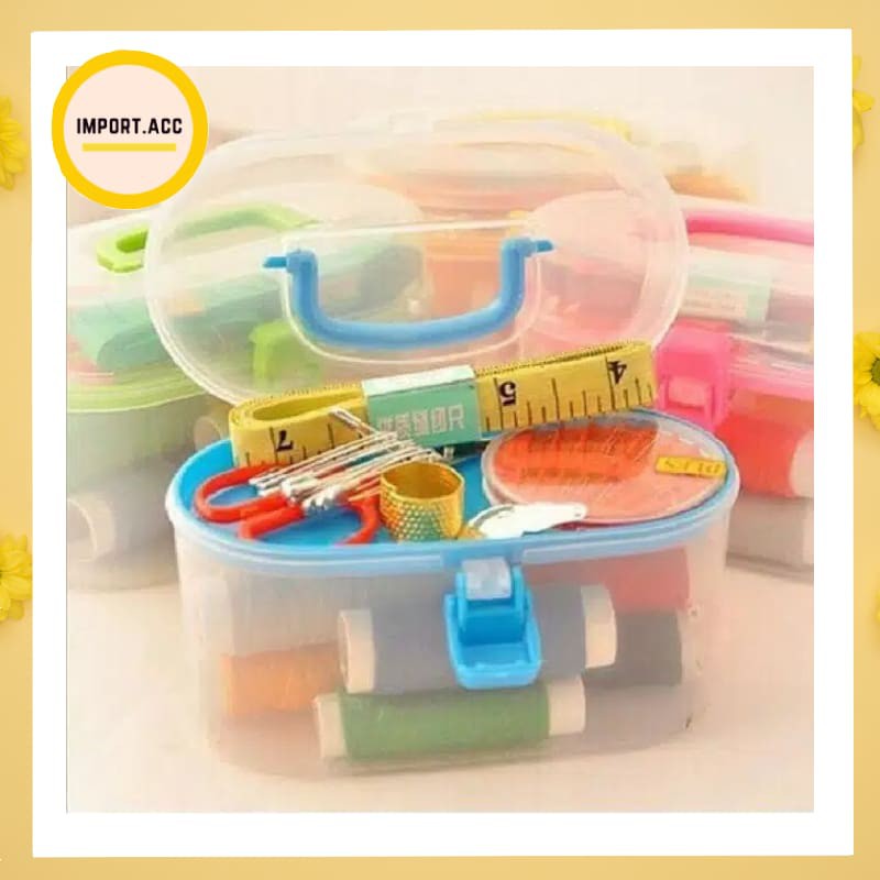 Sewing Kit / Peralatan Alat Jahit 1 Set Lengkap + Box Komplit [IMPORT]