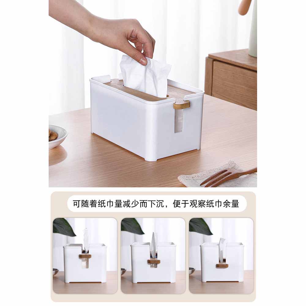 Kotak Tempat Tisu Kayu Minimalis Tissue Box - White