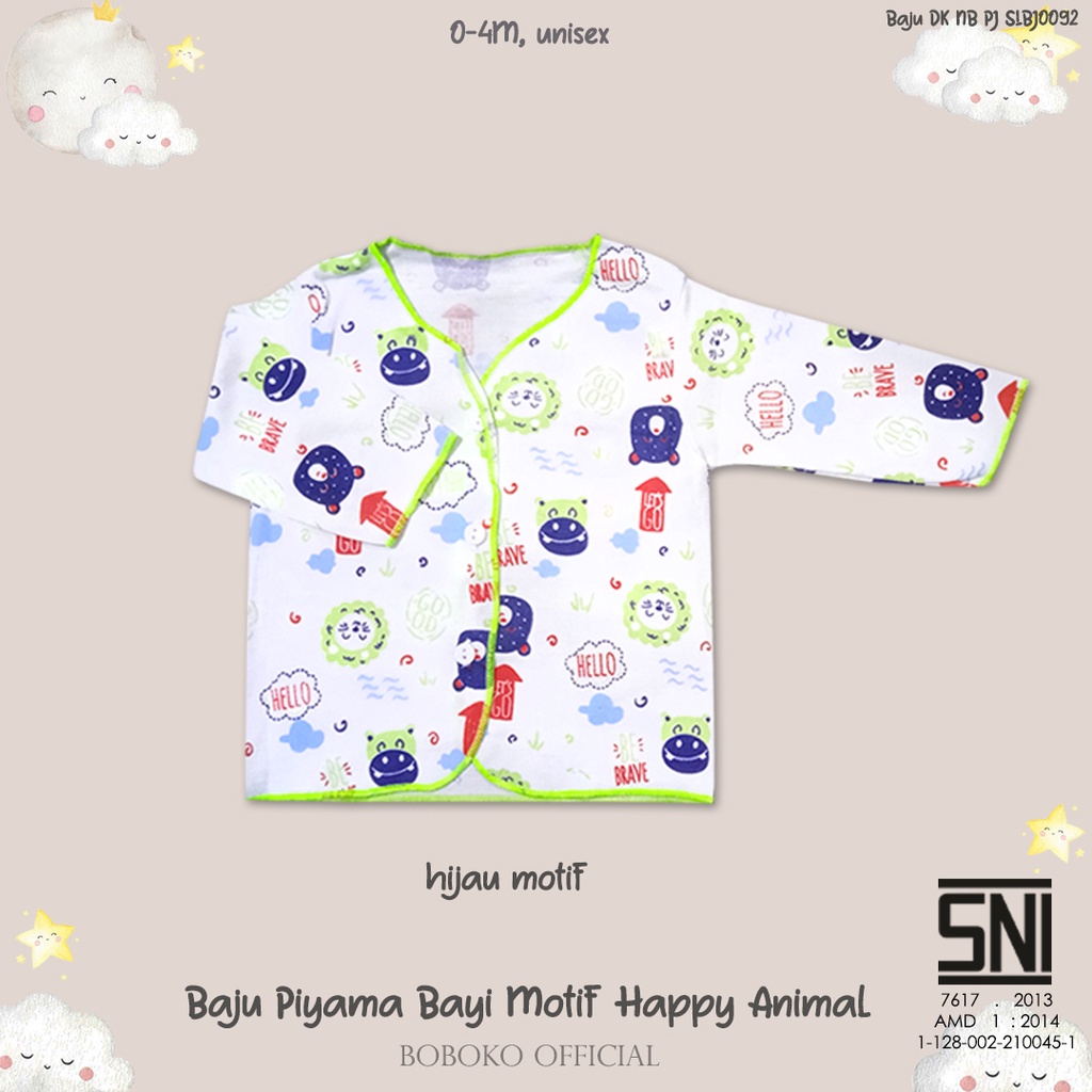 Baju Bayi Piyama Motif Happy Animal 0-3 bulan