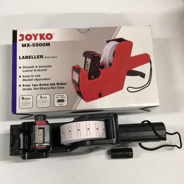 

Alat Label Joyko MX-5500M Price Labeller 1 line GRATIS 1 pc ink roller