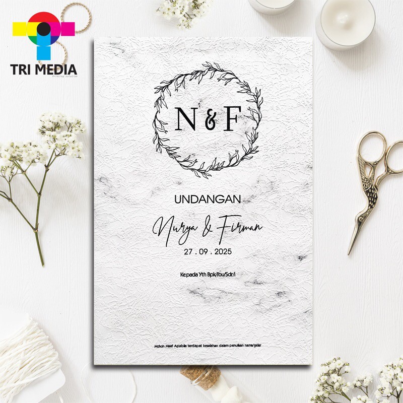 Undangan bertekstur simple dan minimalis