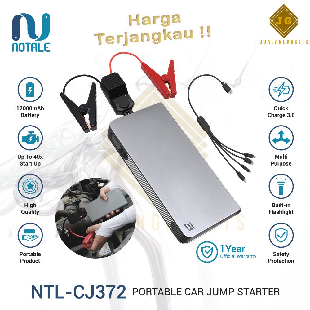 Notale Car Jumper Starter Powerbank 12000mAh - Starter Aki