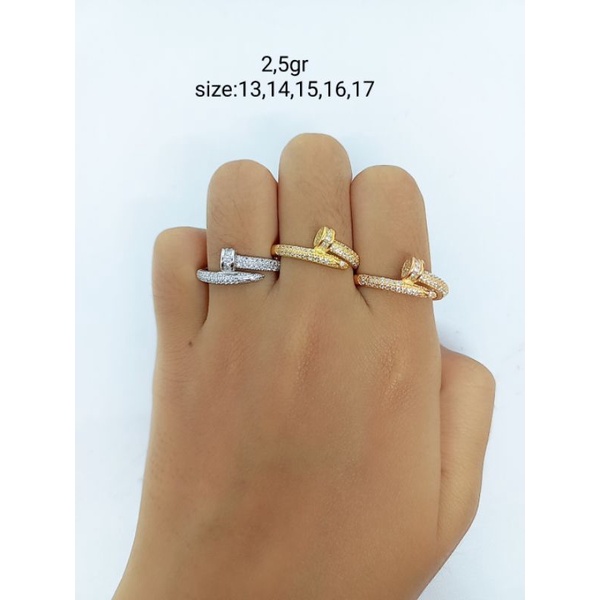 CINCIN PAKU CORR MP CART*R / CINCIN PERAK ASLI SILVER 925 LAPIS EMAS/ CINCIN FASHION WANITA TERBARU