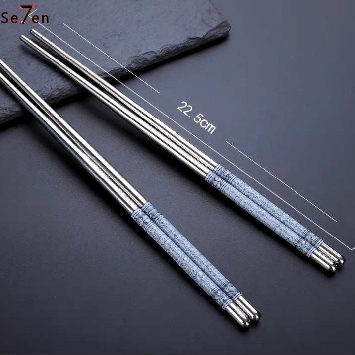 Sumpit stainless MOTIF Sumpit Chopstick chopsticks Cina Sujeo isi 5 pasang