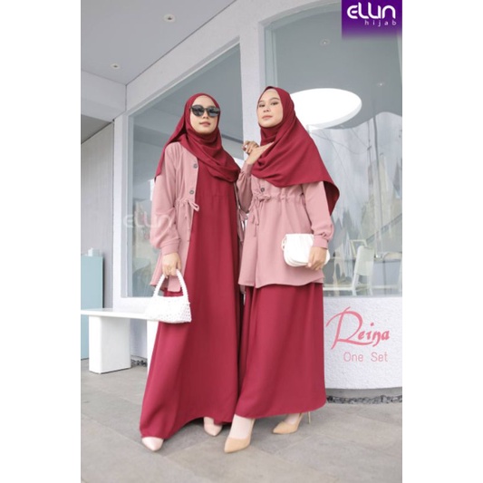 Reina Set Non Hijab By Ellin/Dress Kekinian/Dress Cantik