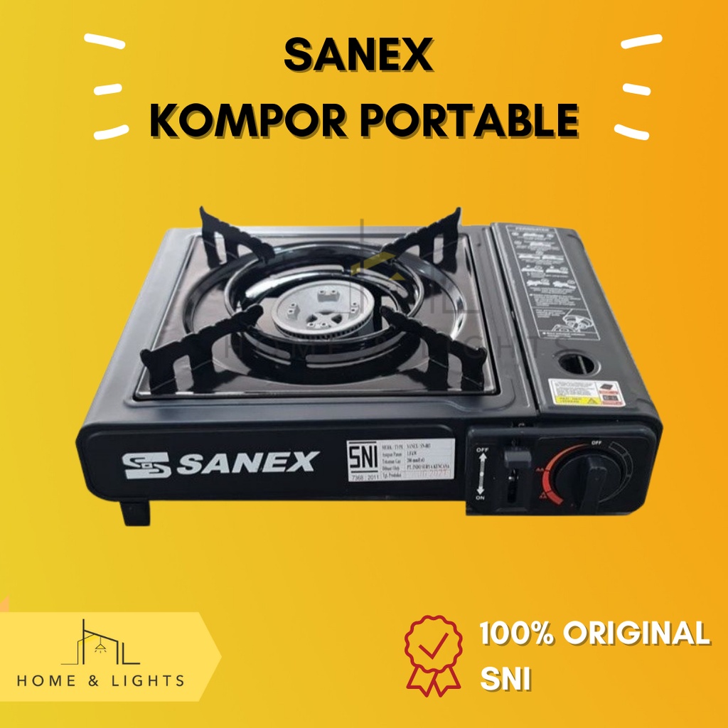 SANEX Kompor Portable 2 in 1 SN 883 / KOMPOR GAS PORTABLE 2 IN 1 BISA GAS LPG 3KG DAN GAS KALENG / KOMPOR GAS 1 TUNGKU / KOMPOR PORTABEL / KOMPOR GUNUNG