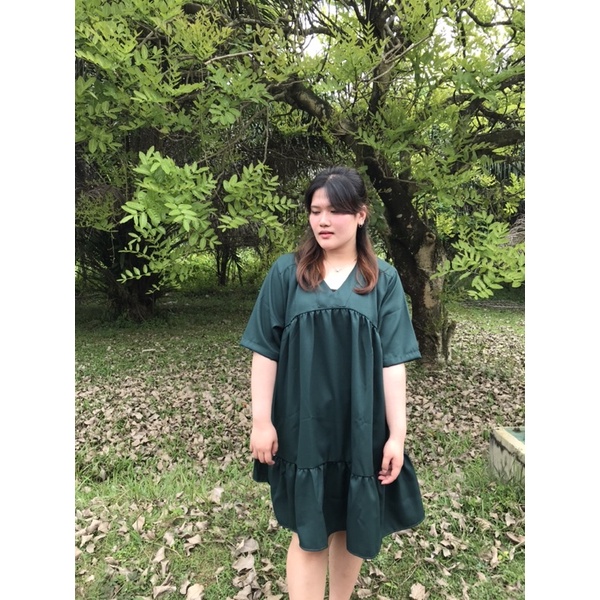 TEMARI DRESS IJO BOTOL / DRESS WANITA BIGSIZE / OVERSIZED DRESS / DRESS KEKINIAN / DRESS JUMBO MODIS