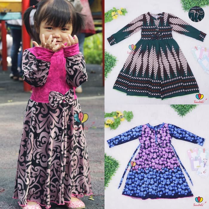 Best Seller.. (7-9Th) Zia Dress /Dress Anak / Gamis Anak /Muslim  PN801  Pita Uk 1-2 Tahun / Baju