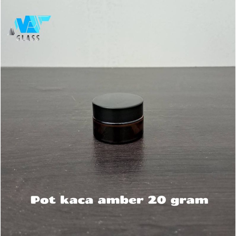 pot cream kaca amber 20gr / pot jar glass amber 20gr / botol pot kaca amber 20ml