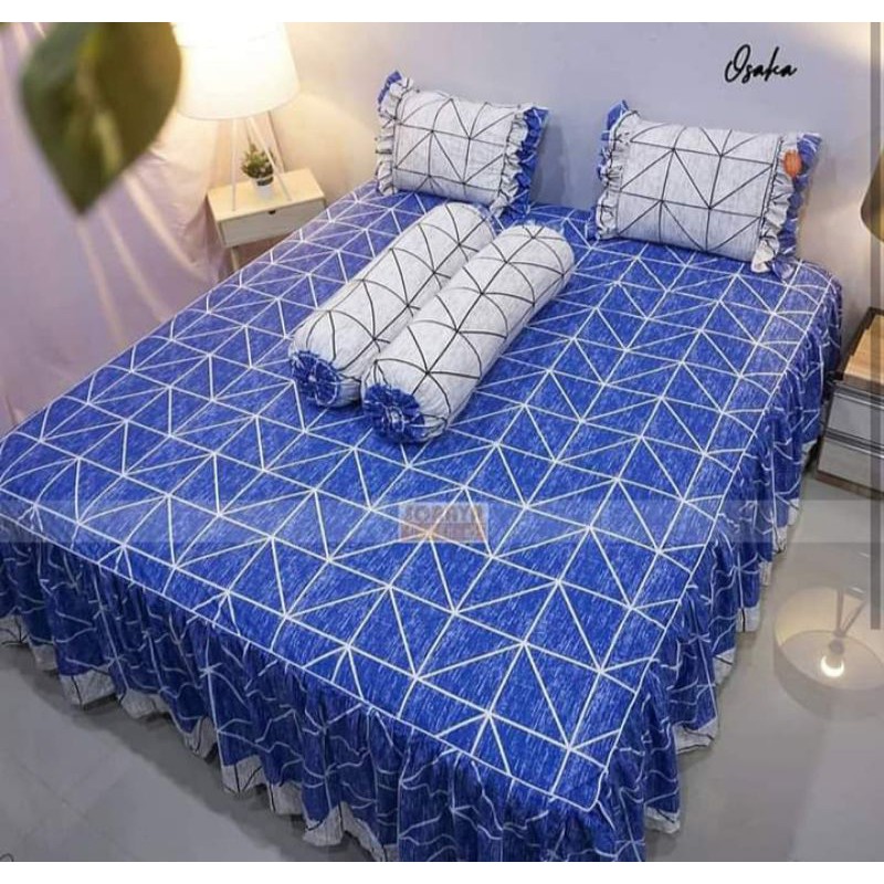 Sprei rumbai motif OSAKA bahan katun lokal ukuran 200x200