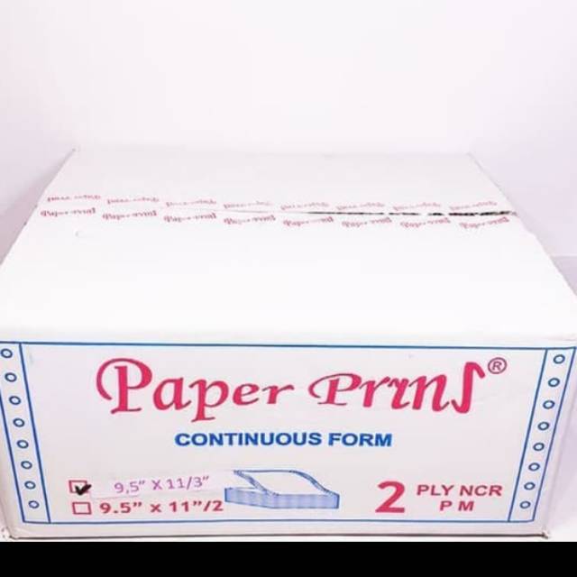 

Continous form 2 ply 9.5 x 11 bagi 3/1 dus