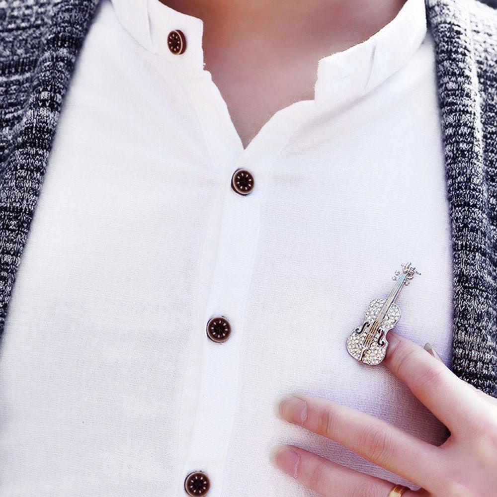 Bros Bentuk Biola Aksen Berlian Imitasi Untuk Pria Dan Wanita