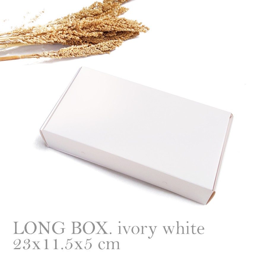 

kardus dus box kue cake long paperbox large size ivory white kotak kemasan packaging hampers ukuran 23x11.5x5cm