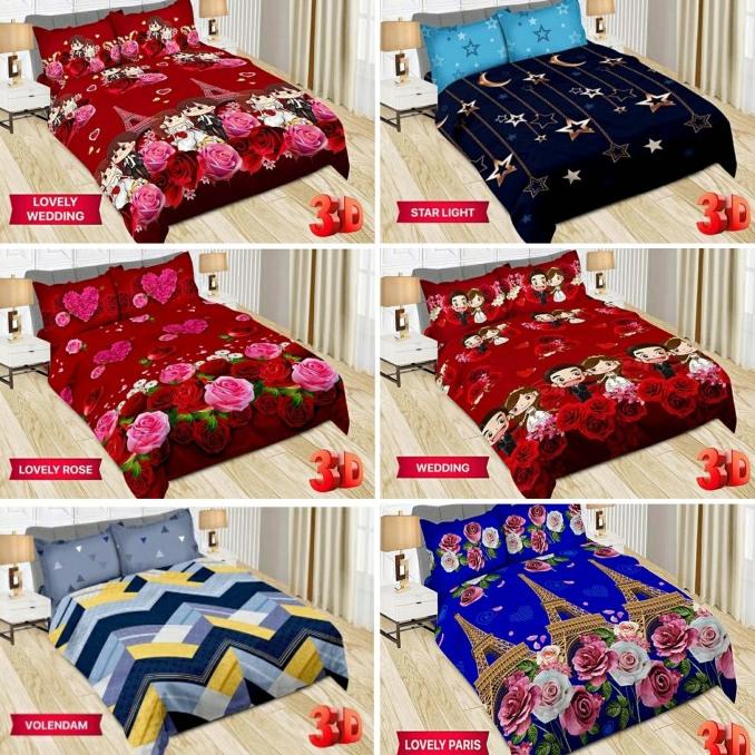 Bedcover Set Bonita King 180X200 3D Bed Cover Kasur Spring Bad No 1 Jerry.Ocean