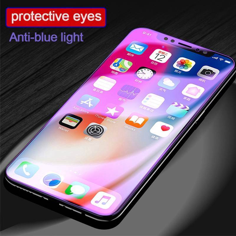 Anti Blue Light Blocking Screen Protector for IPhone 11 12 Pro Max Mini Blue Ray Glass for Iphone 7 8 Plus X XS Max XR SE 2020 Screenprotector