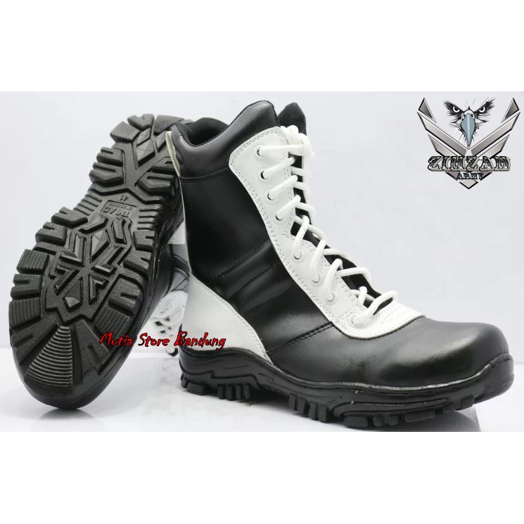 Promo Sepatu Pria Zimzam PDL Polisi Provos Kuping Putih  Dof TNI Polri Terlaris Murah