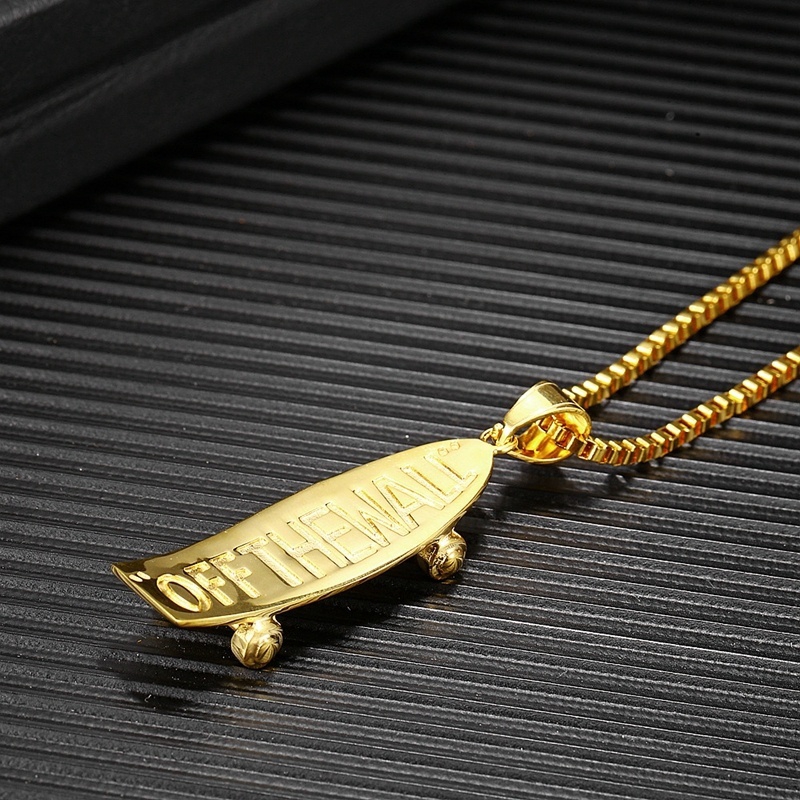 Kalung Liontin Skateboard Punk Untuk Pria