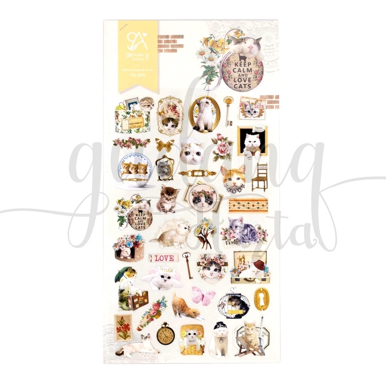 

GCC Stiker Keep Clam And Love Cat Sticker Motif Kucing Bunga Lucu Scarpbook DIY GCC 303077