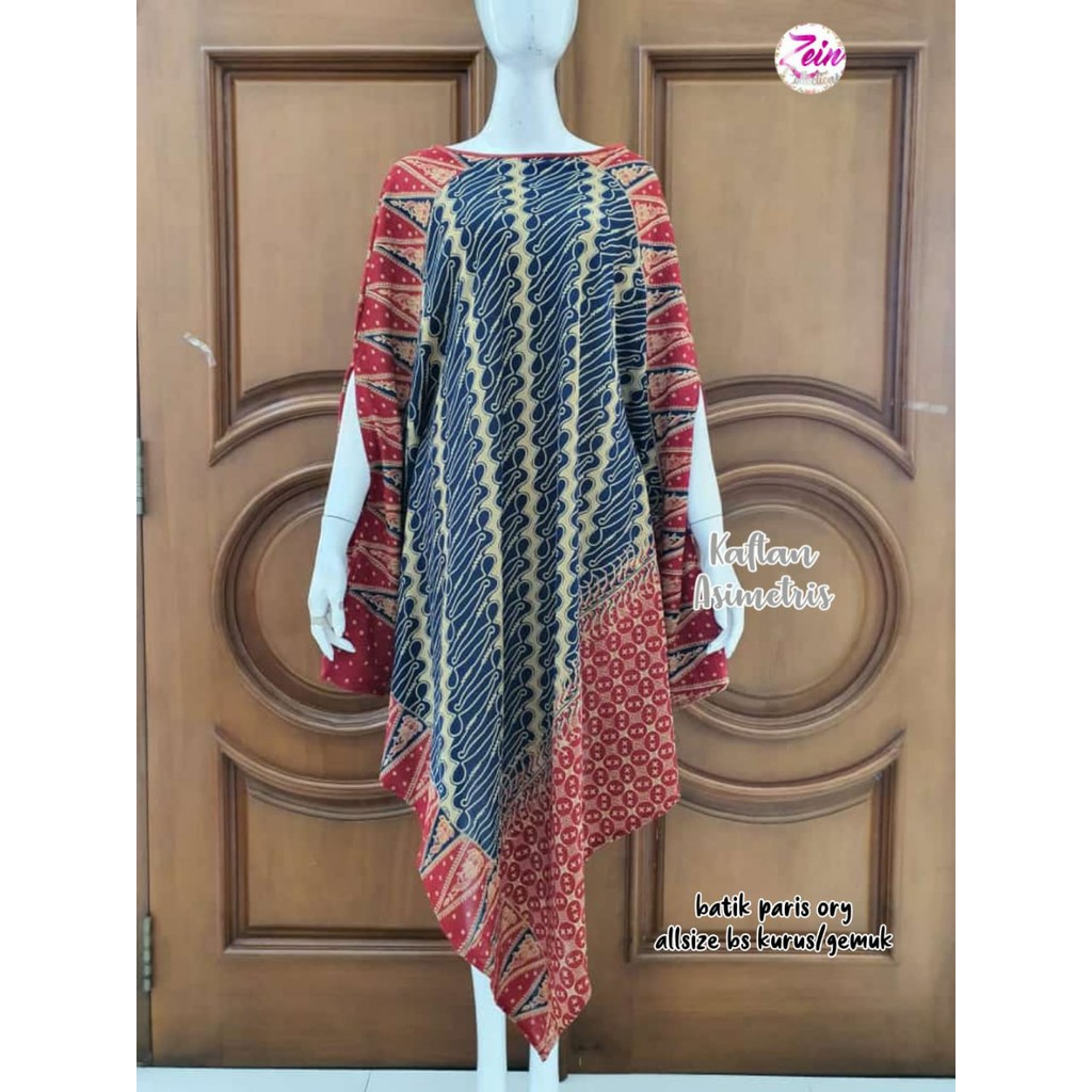 Kaftan Batik Asimetris 11 Batik Wanita Kaftan Batik Modern Shopee Indonesia