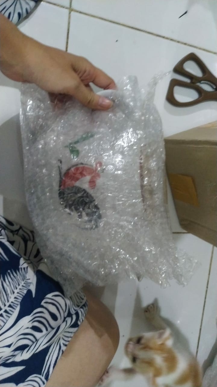 Teko + Tutup Keramik Ayam Jago Seri 2 - Teko Bulat