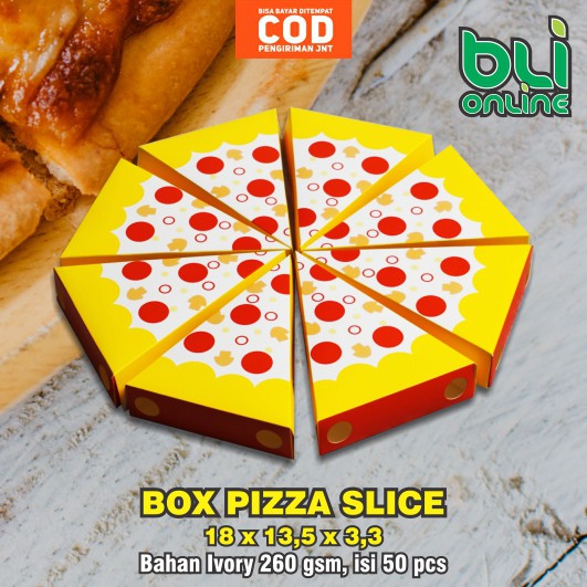 Jual Kotak Pizza Slice 18x13.5x3.3 isi 50pcs / Dus Pizza / Box Pizza