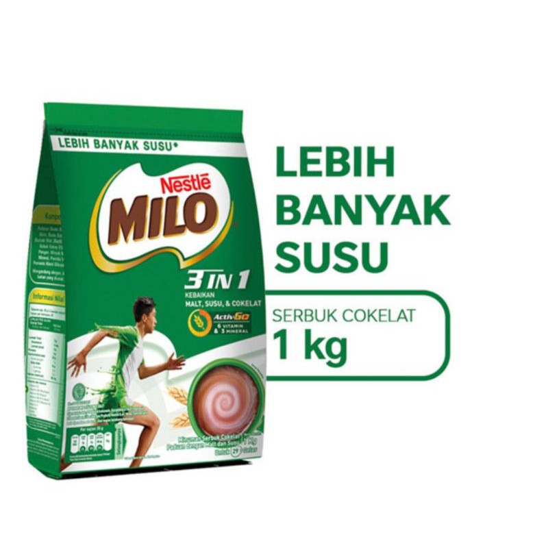 

Milo Activ Go 3 in 1 Rasa Coklat / Milo Actigen Cokelat 1 Kg