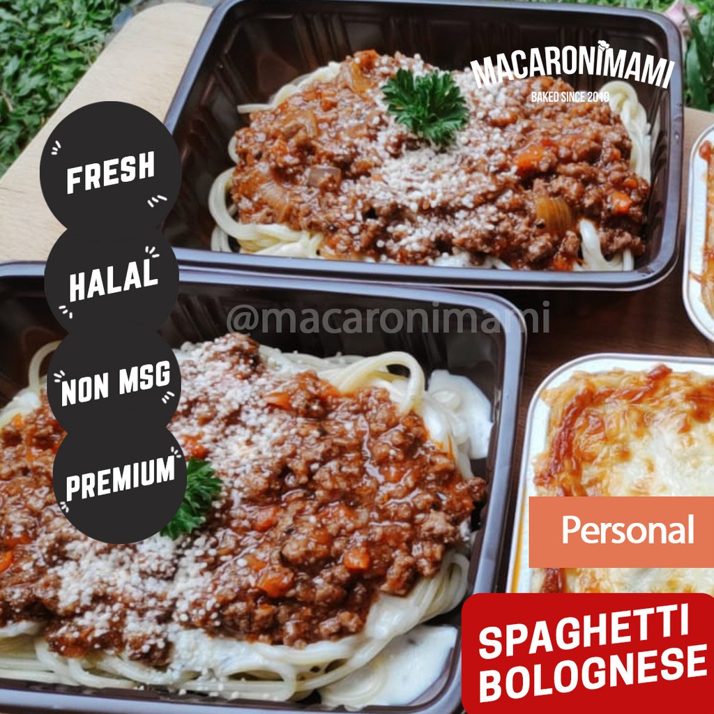 

SPAGHETTI BOLOGNESE Homemade Halal Personal Size Min Order 2 Pax