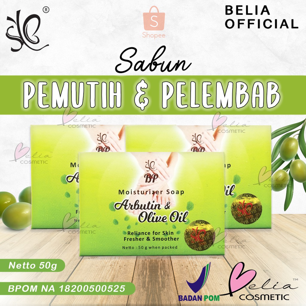 ❤ BELIA ❤ SYB Sabun Pelembab Arbutin &amp; Olive Oil | Moisturizer Soap 50g Sabun Bibit Pemutih (✔BPOM)