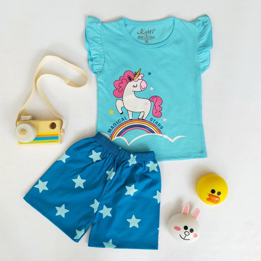 SETELAN ANAK PEREMPUAN STELAN ANAK PEREMPUAN SETELAN BAJU PEREMPUAN SETELAN ANAK CEWEK RUFLE KELFI-2
