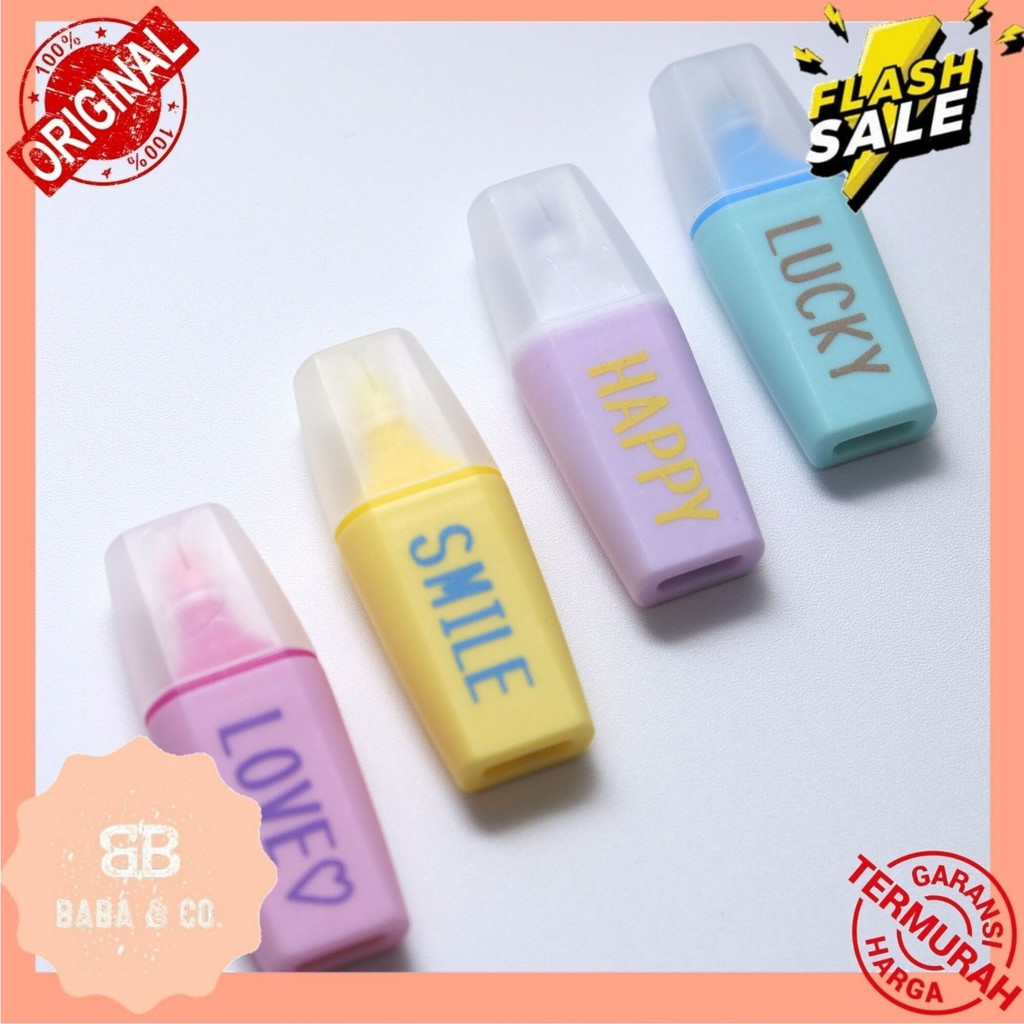

HIGHLIGHTER SMILE HIGHLIGHTER PASTEL STABILO LUCU UNIK PERLENGKAPAN KANTOR ATK MURAH