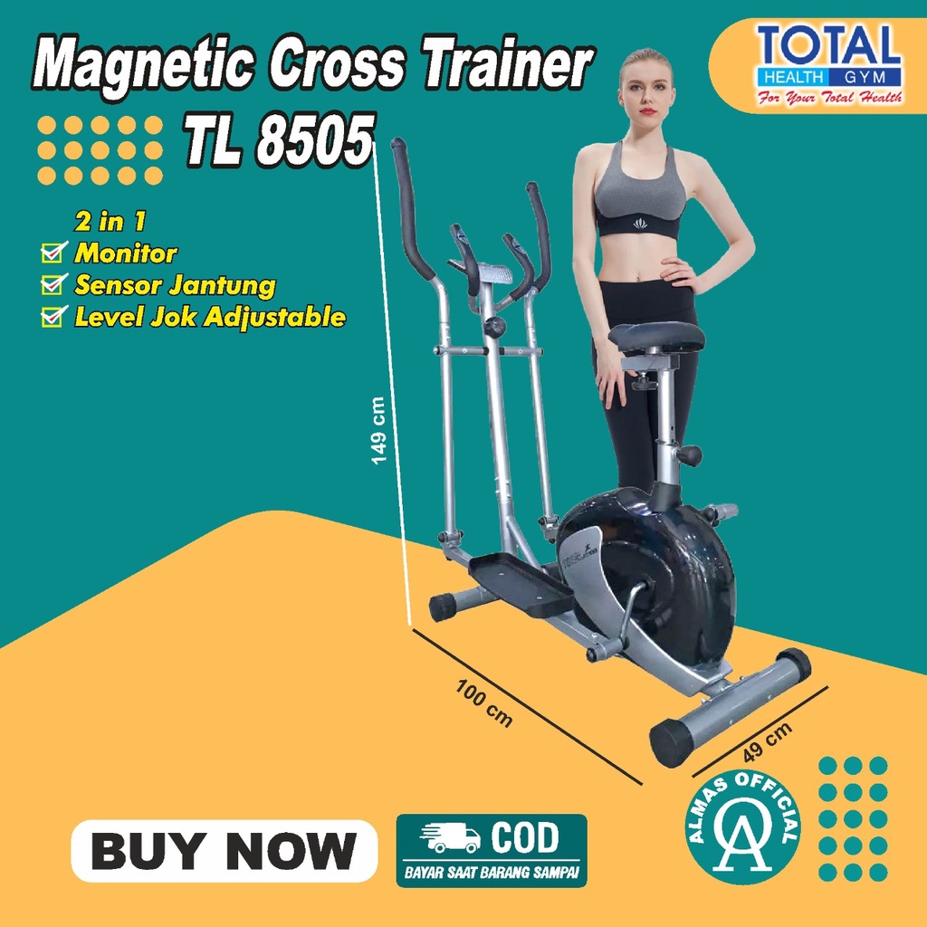 Sepeda Alat Fitness Fitnes Gym Olahraga Statis Bike Elliptical Murah TL 8505 sepeda statis alat fitn