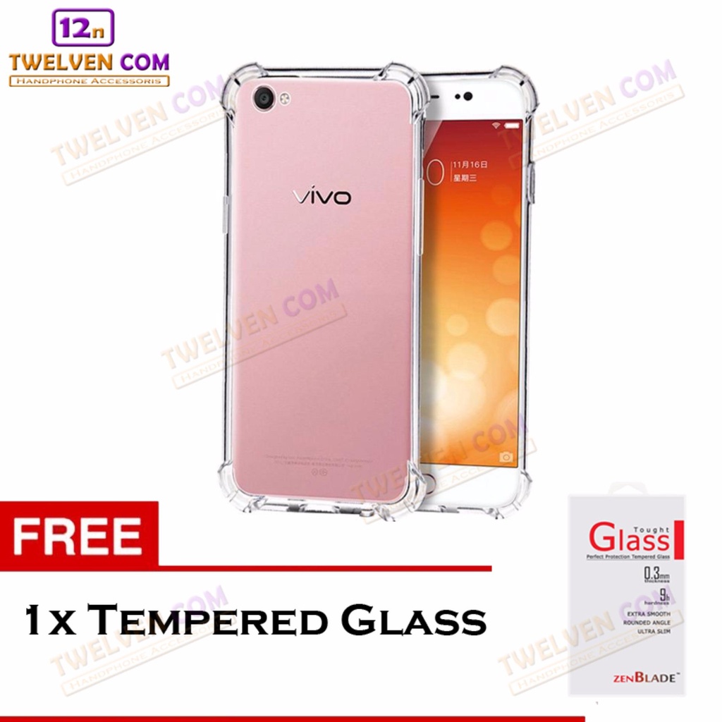 [FLASH SALE] Case Anti Crack Anti Shock Softcase Vivo Y53 - Free Tempered Glass