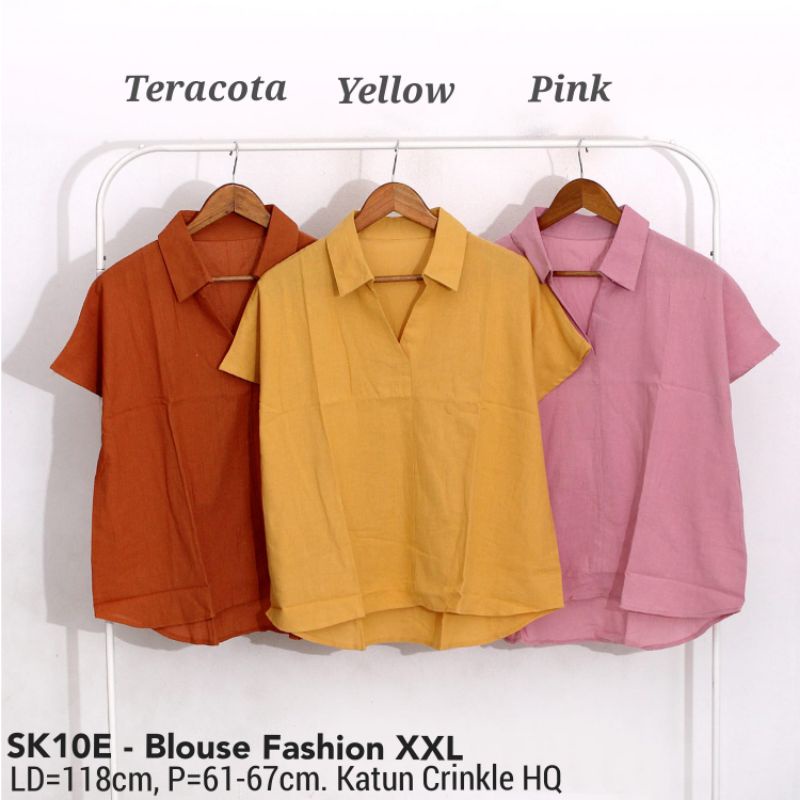 BIGSIZE BLOUSE MONICA JUMBO XL ATASAN WANITA KERJA KANTOR MURAH 10 BAJU CEWEK PENDEK