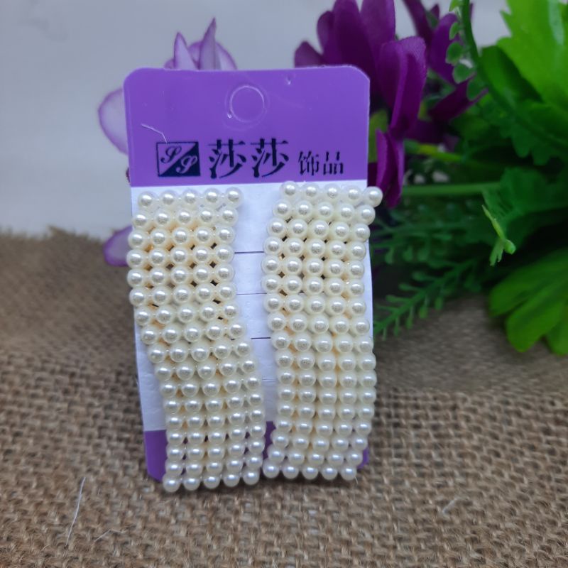 Jepit Rambut Mutiara Isi 1sett Jepit Rambut Tip Top Mutiara 5cm