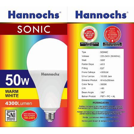 Hannochs Lampu LED Sonic 50W Cool Daylight