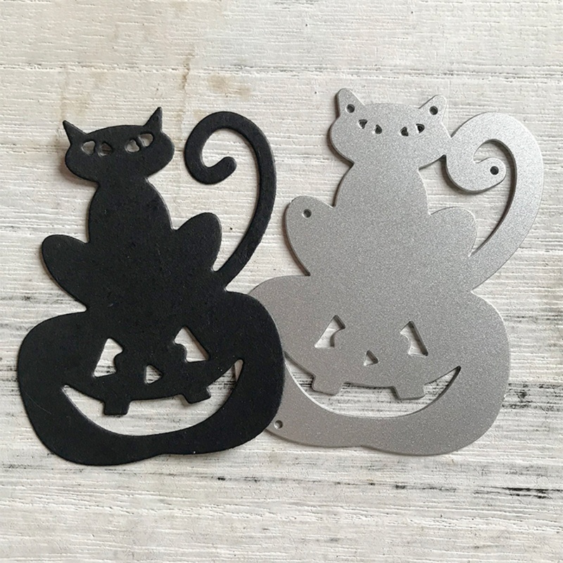 Cetakan Stensil Cutting Dies Motif Labu Halloween Bahan Metal Untuk Scrapbook Craft DIY