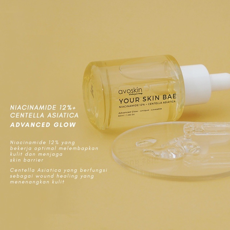 AVOSKIN Your Skin Bae Niacinamide 12% + Centella Asiatica Indonesia / Avo Skin / Advanced Glow Serum