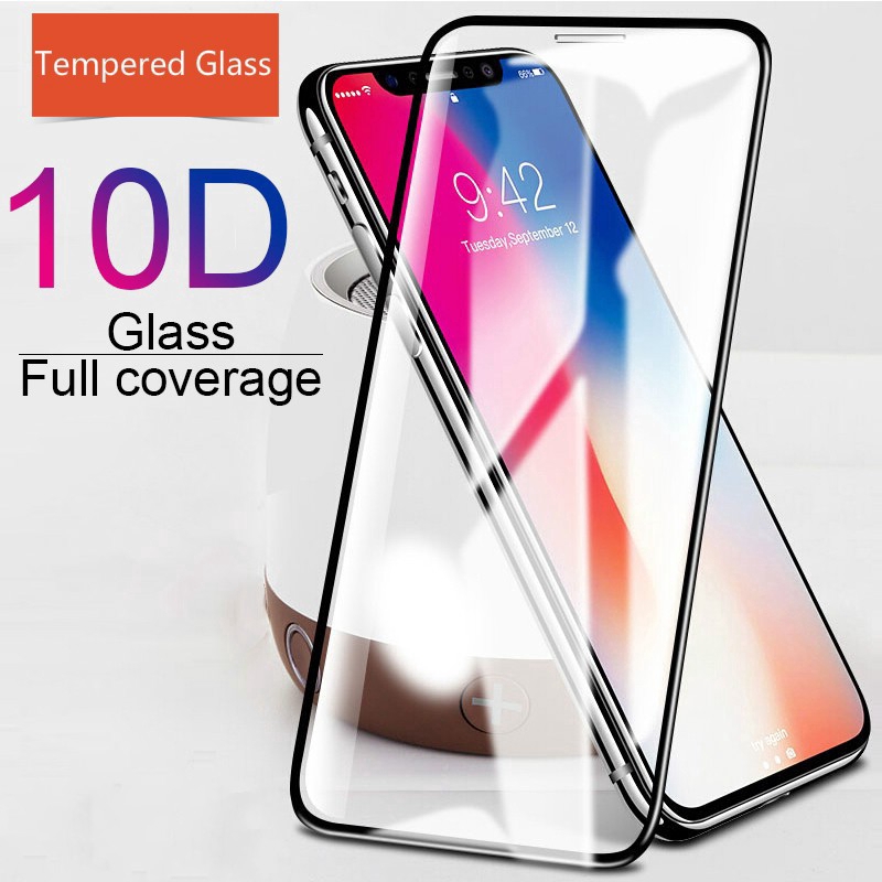 10D Full Cover Clear Tempered Glass Non-slip Silicone Airbag Ring Anti-collision Screen Protector For iPhone 6/6s/7/8/6Plus/6s Plus/7Plus/8Plus/X/XS/11Pro/Xr/11/Max