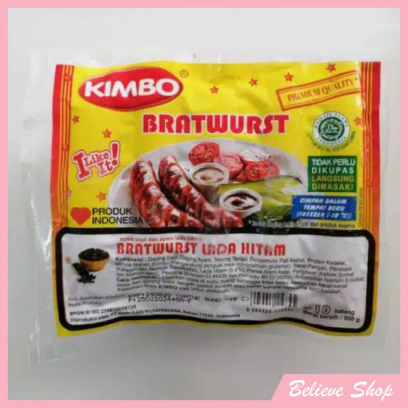 

Sosis Bratwurst Lada Hitam Kimbo 500 gr