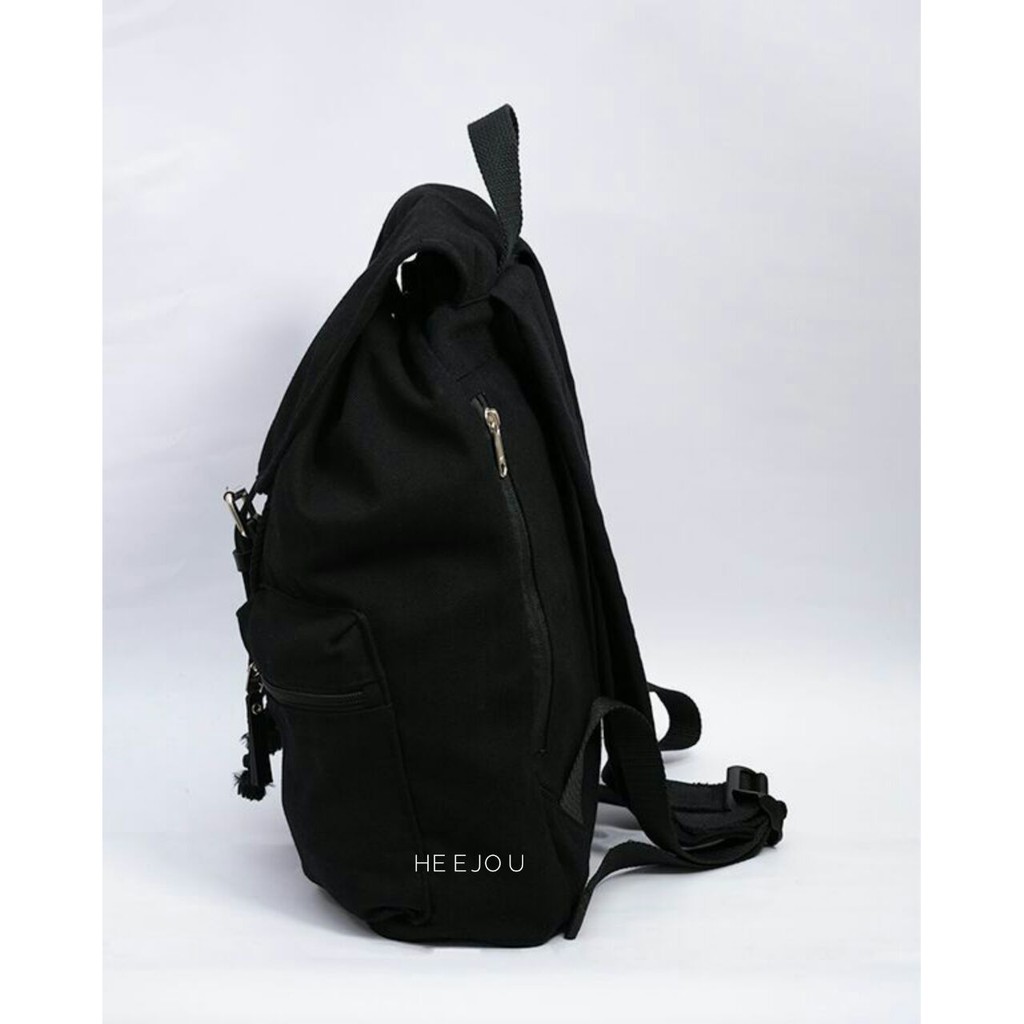 TAS RANSEL LAPTOP VINTAGE KEREN TRAVELLO BLACK HEEJOU