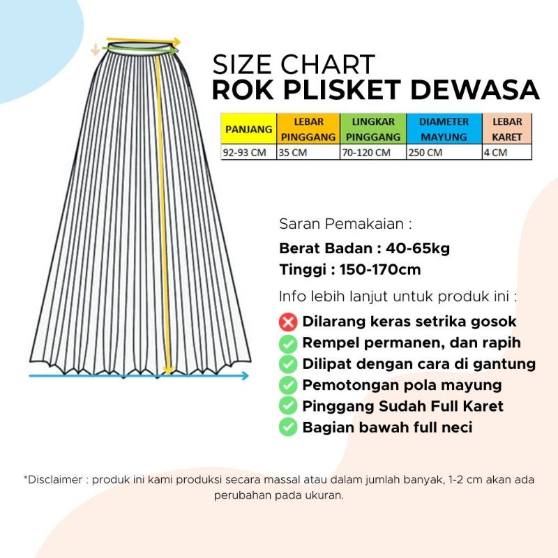 ROK PLISKET BAHAN HYGET PREMIUM SIZE FIT M-XXL PINGGANG KARET ROK PLISKET JUMBO PREMIUM