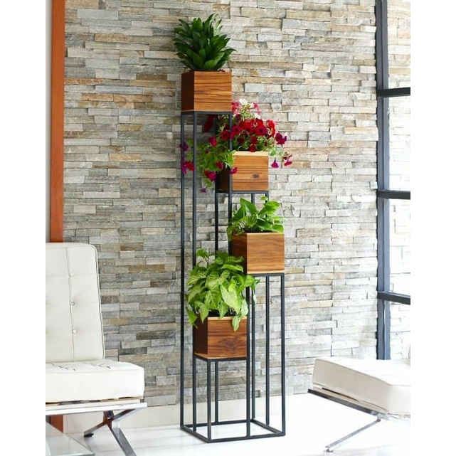Tempat pot besi Rak pot bunga susun rak pot bunga besi rak bunga industrial rak bunga murah rak susu