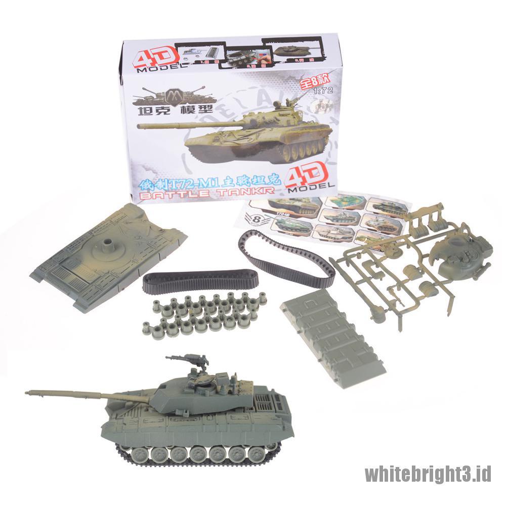 (white3) 4d 1 / 72 Tank Tempur Bahan Plastik