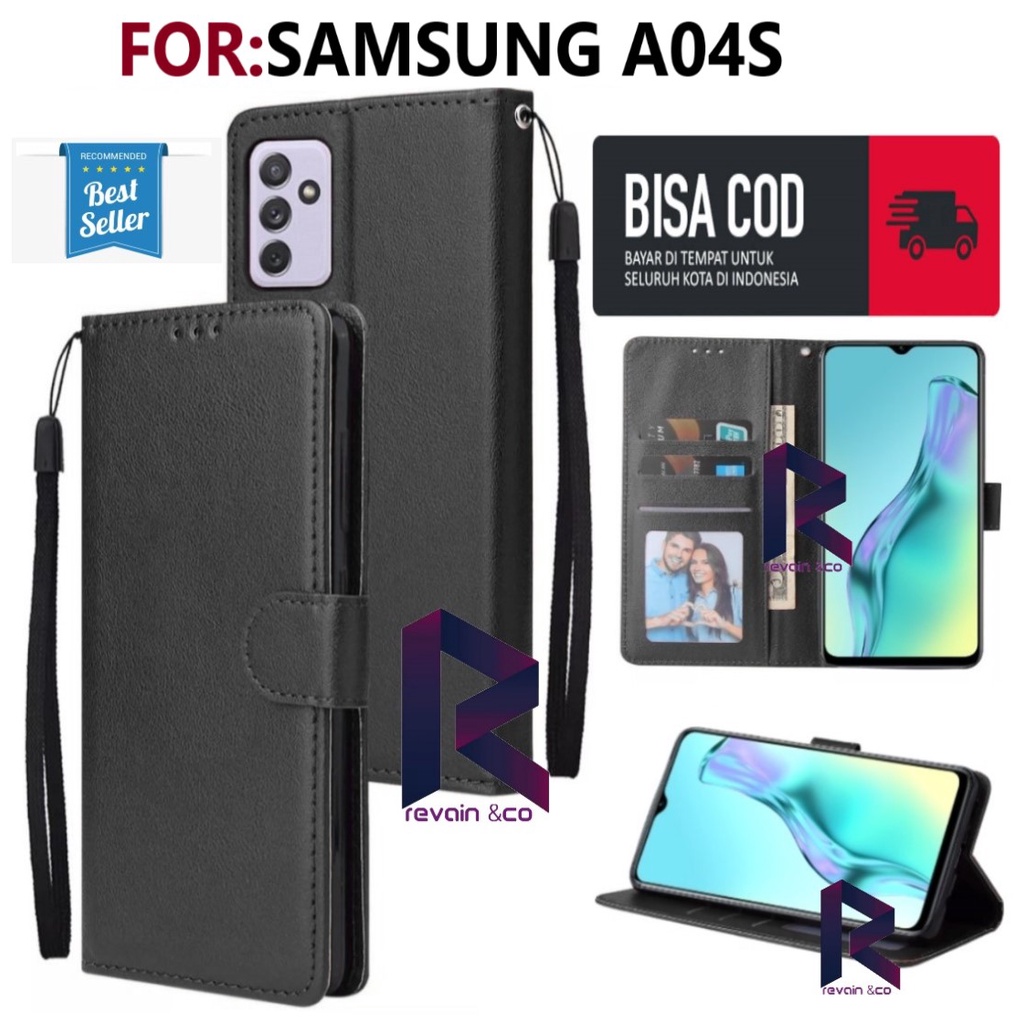 FLIP COVER SAMSUNG A04S CASING DOMPET FLIP WALLET LEATHER KULIT PREMIUM SARUNG BUKA TUTUP FLIP CASE SAMSUNG A04S