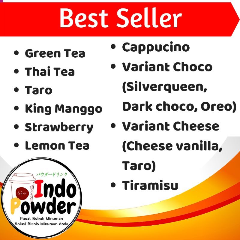 

Produk varian best seller Indopowder